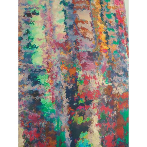 Nicole Miller Water Color Artsy Elegant Silky Sleeveless Maxi XS Whimsy - Picture 7 of 15